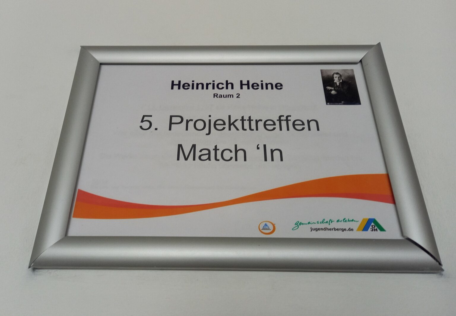 Hinweisschild auf das 5. Match'In-Projekttreffen